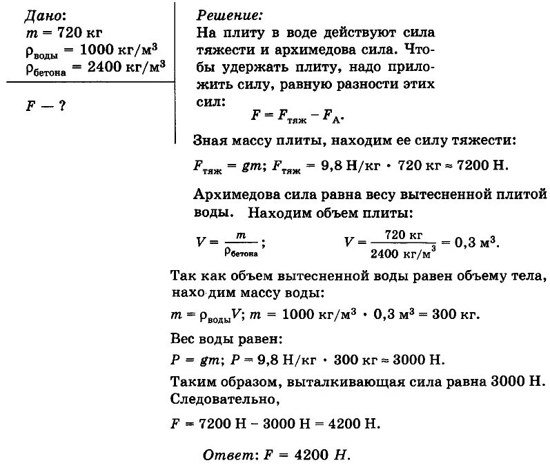 Закон Архимеда 7 класс задачи с решением. Решение задач по физике 7 класс по теме Архимедова сила. Задачи по физике на тему Архимедова сила. Задачи по физике сила Архимеда с решением. Тело объемом 2м3 погружено в воду