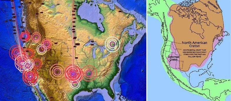 Зона землетрясения северной америки. Сейсмическая карта Северной Америки. Карта сейсмической активности Северной Америки. Землетрясение в Северной Америке. Зоны землетрясений в Северной Америке.
