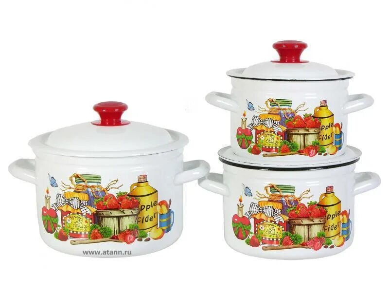 Набор №007 "wild w"(2л,3л,4,5л) (1) с-007ап2/8кррчр). Набор 3 пр. ). Набор эмал. 3л 4л.