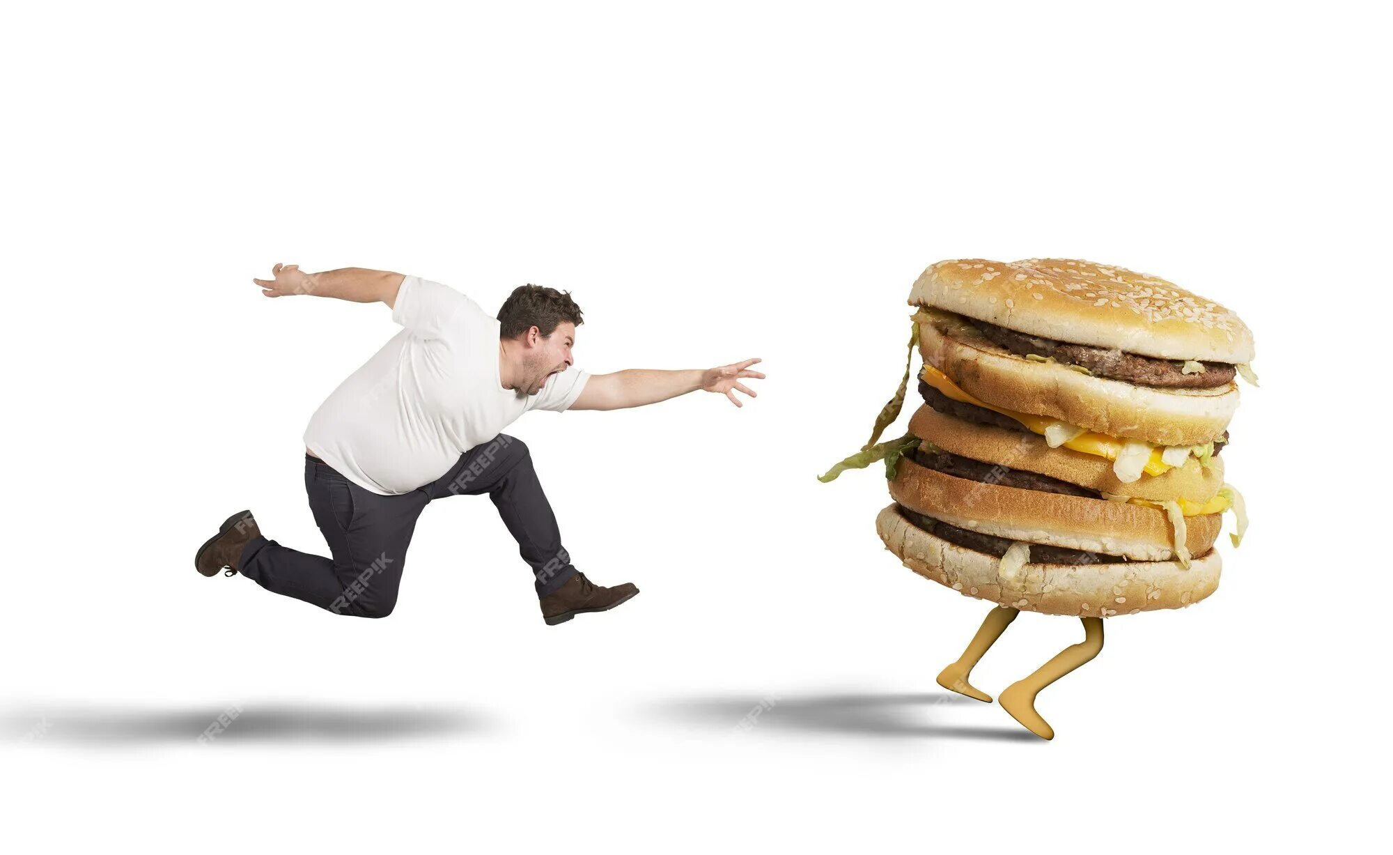 Мужик гонится. Человек бежит за едой. Человек бегающий за едой. Бегущая за гамбургерами. Толстый мужчина бежит.