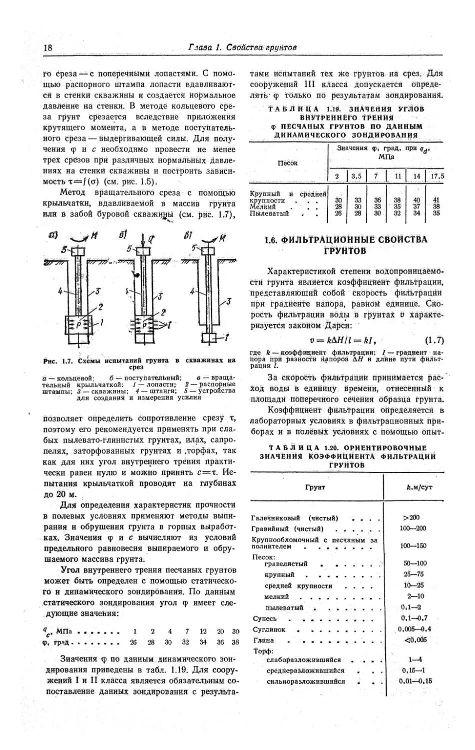 Скорость среза. Схема опробования грунтов скважин. Прибор кольцевого среза грунтов. Испытания грунтов вращательным срезом. Коэффициент фильтрации для разных грунтов.