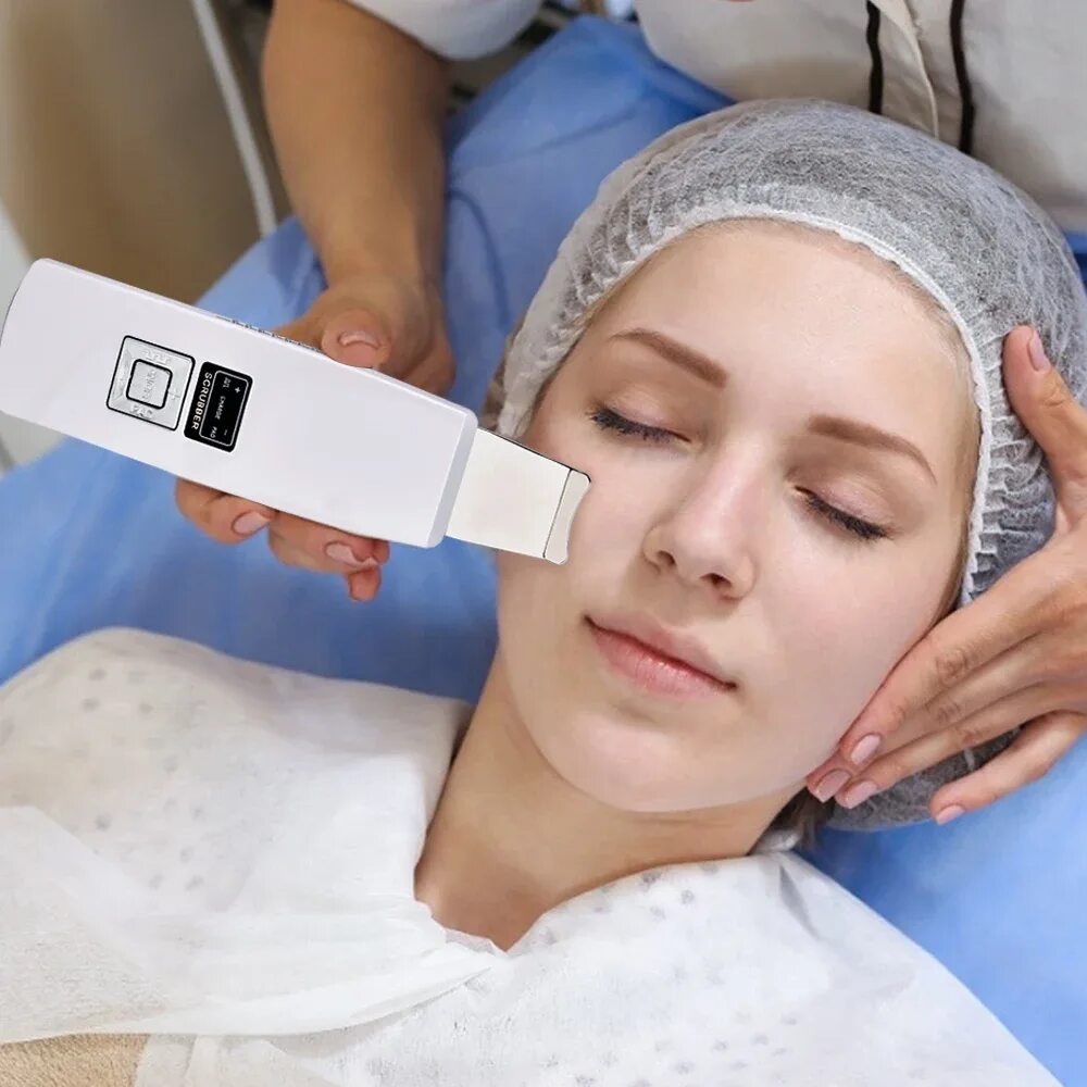 Ultrasonic facial Skin Scrubber. Ультразвуковая чистка лица. Ультразвуковая чистка лица видео в домашних