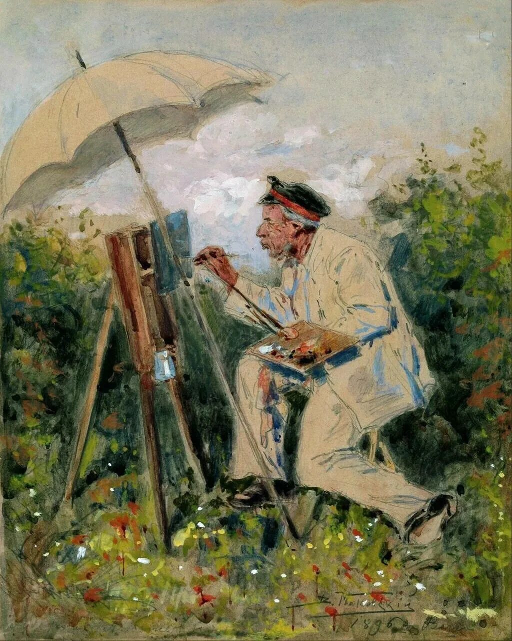 Используя картину художника. Владимир Маковский (1846-1920). Владимир Маковский пленер. Владимир Маковский. Художник на пленэре. Василий Маковский.