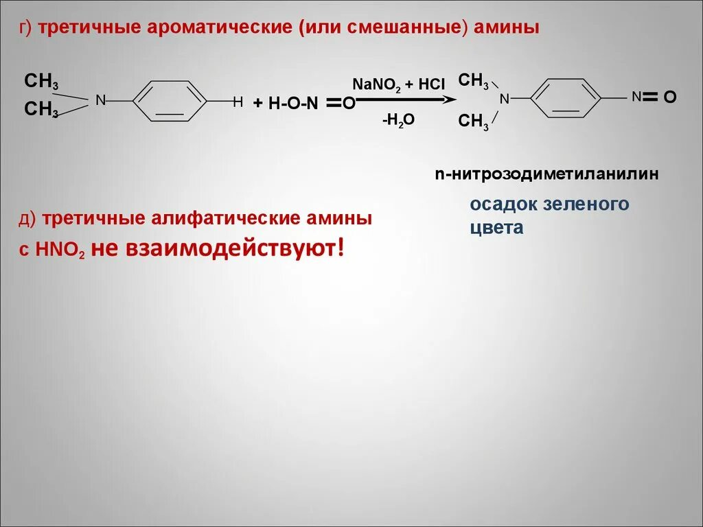 Третичные ароматические Амины +hno2. Третичный Амин nano2 HCL. Алифатические ароматические смешанные Амины. Реакции на третичные Амины. Hno2 взаимодействие