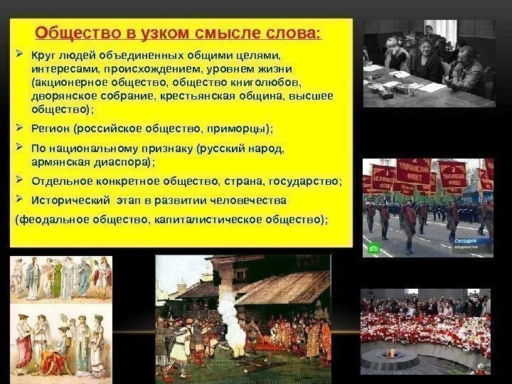 В узком смысле слова общество надо понимать. Общество в узком смысле. Общество в узком смысле слова. Признаки общества в узком смысле. Общество в узком смысле это круг людей Объединенных.