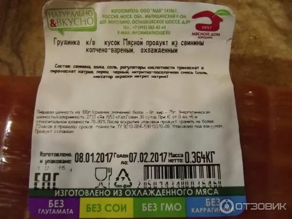 Калорийность грудинки свиной вареной