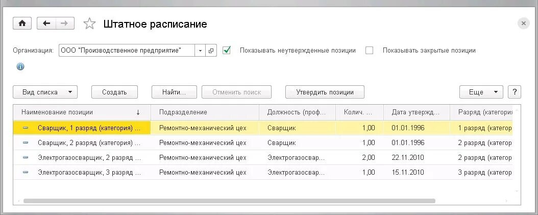 Штатное расписание 1 с 8. Справочник сотрудники в 1с 8. Должность в 1с 8. Штатная расстановка в 1с 8. Должность в 1с 8.