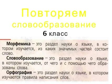 Словообразование презентация 9 класс