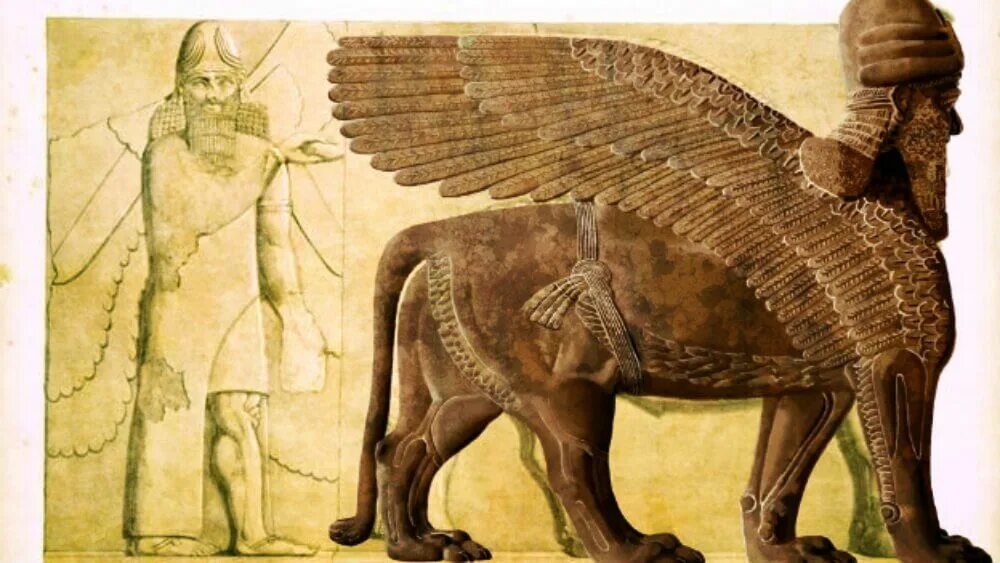 Крылатый бык. Ламассу Ассирия. Шеду и ламассу. Шеду Ассирия. Крылатые львы Месопотамия.