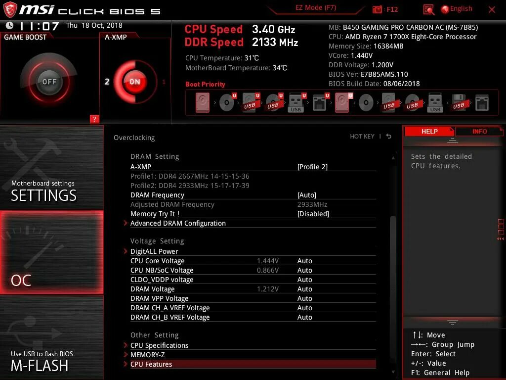 Cpu features