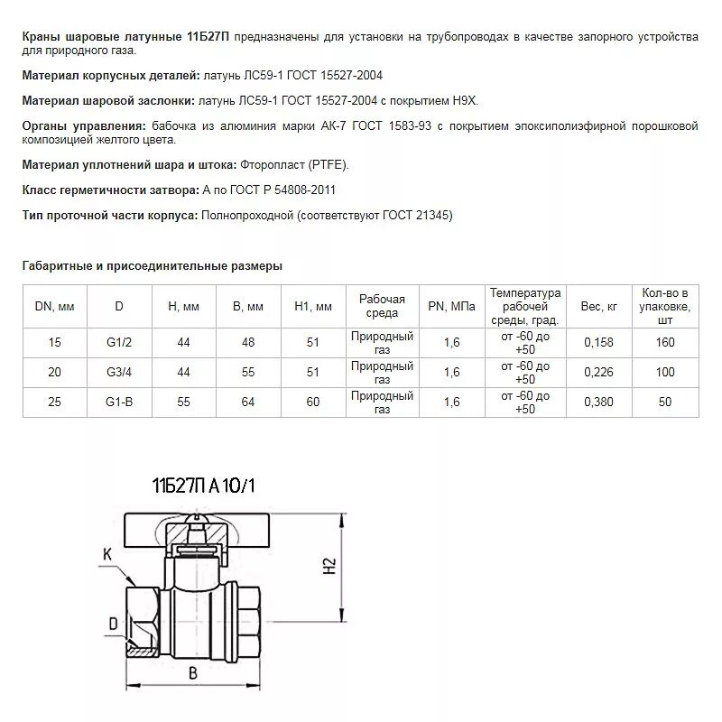 Кран шаровой муфтовый гост