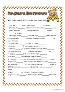 Past simple past continuous worksheets
