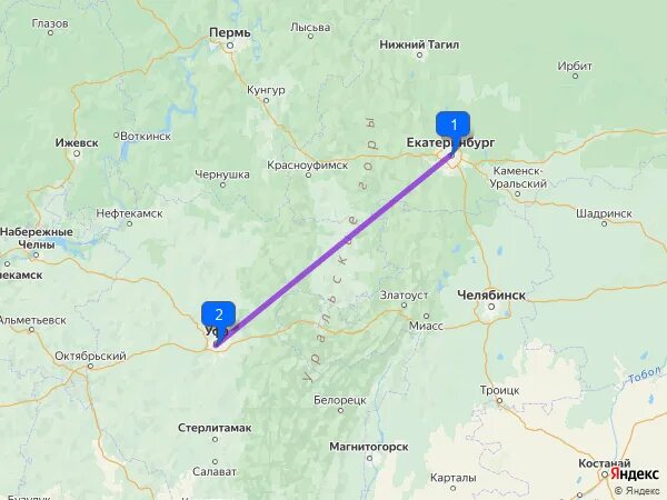 Уфа екатеринбург время в пути