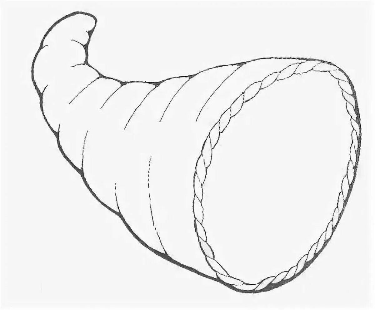 Рога раскраска. Рог изобилия раскраска. Рог изобилия. Рог изобилия трафарет.