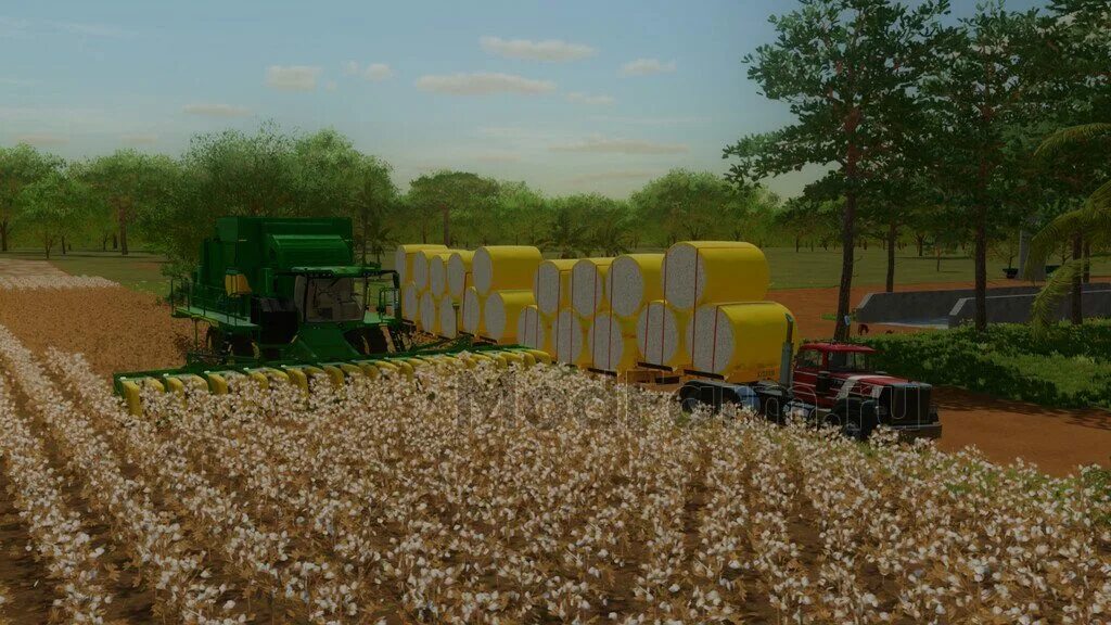 Bi train. Farming Simulator 22 хлопковые тюки. Fs22 Cotton Harvester. Autoload малые тюки ФС 19. Farming Simulator 22 прицеп хлопк.