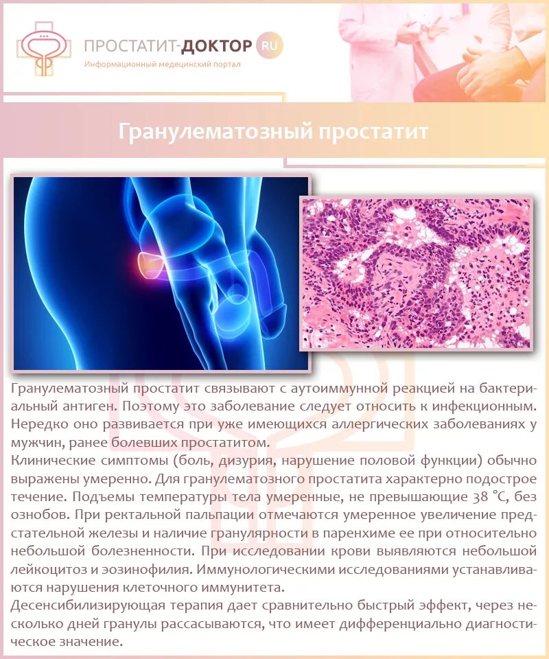 Бактерии простаты. Хронический бактериальный простатит. Гранулематозный простатит. Вялотекущий простатит.