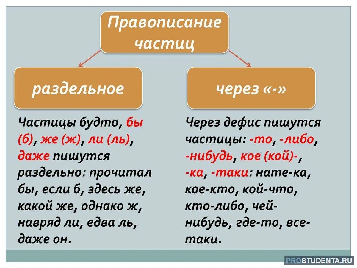 Раздельно пишущие частицы