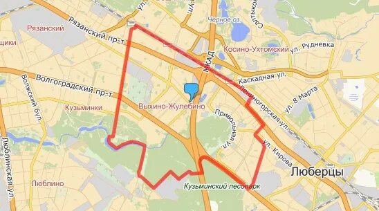 Район Выхино-Жулебино на карте. Выхино-Жулебино на карте Москвы. Границы района Выхино. Карта Выхино Жулебино.