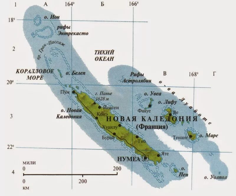 Новая каледония на карте. Остров новая Каледония на карте.