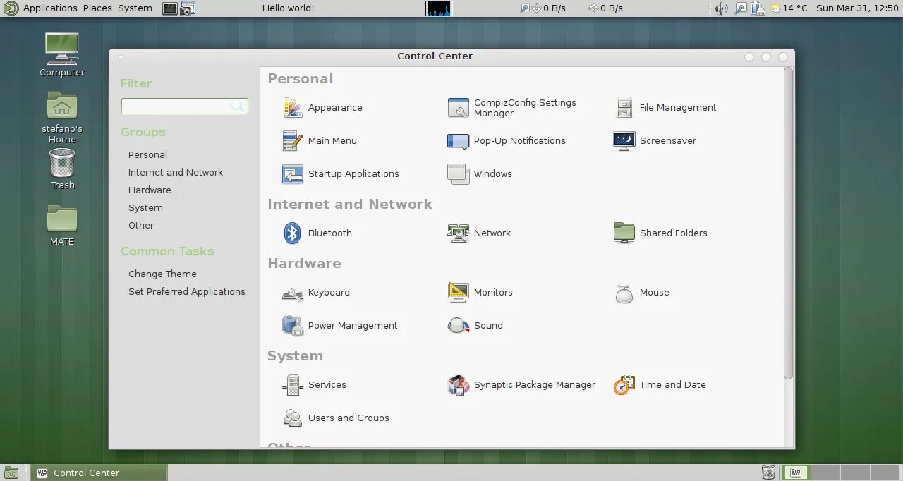 Рабочая среда Mate 1.26. Hello System 0.7. Hello System Linux. Mate-Compiz desktop. Hello system