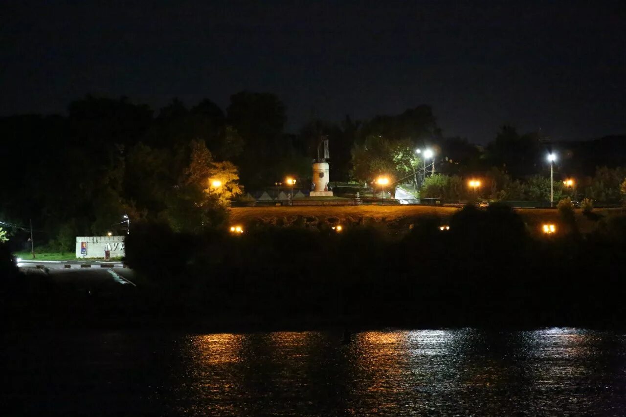 Ночной муром. Ночной муром набережная. Муром ночь. Муром вид с оки. Ночной муром.