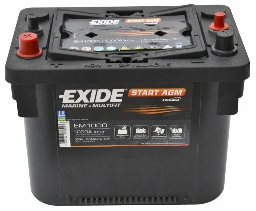 Аккумулятор agm 50. Exide start agm em1000. аккумулятор exide marine leisure start agm 50a. exide agm 1000. exide agm em1000 50а.