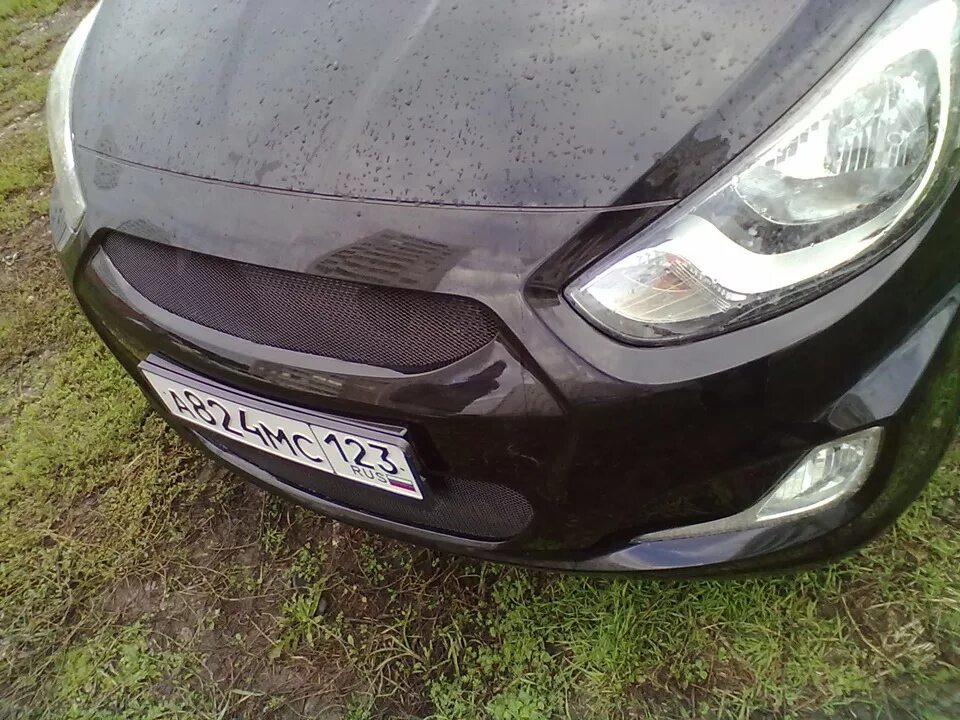 Сетка в бампер - Hyundai Solaris Hatchback, 1,6 л, 2012 года аксессуары DRIVE2