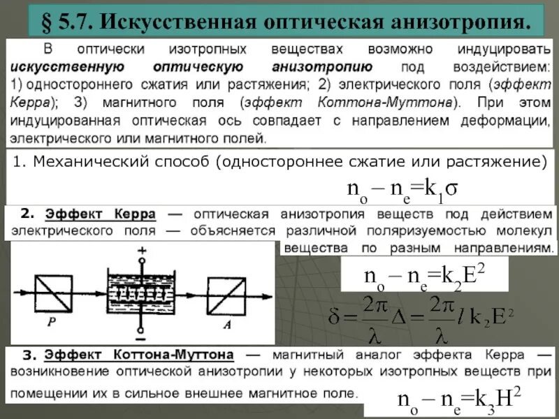 Оптически активные соединения. Искусственная оптическая анизотропия. Искусственная анизотропия это. Оптическая анизотропия. Одностороннее сжатие.