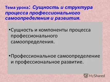 Сущность урока
