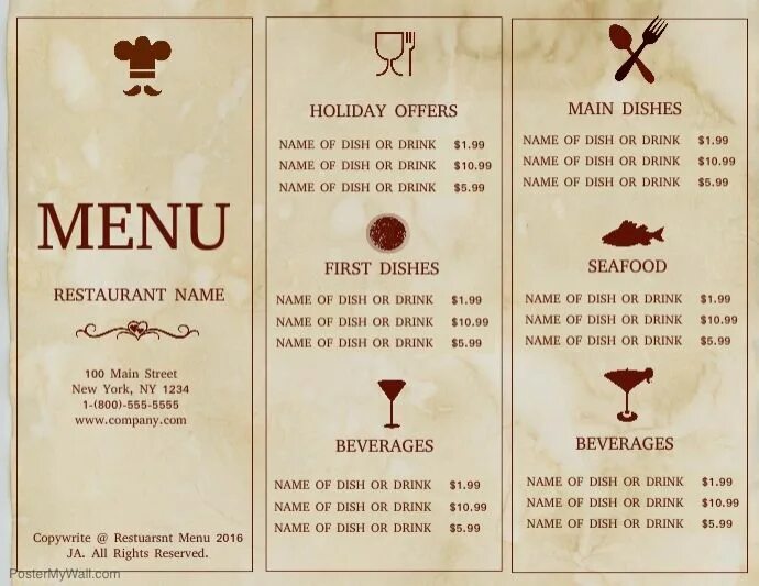 Tip menu. Tip menu