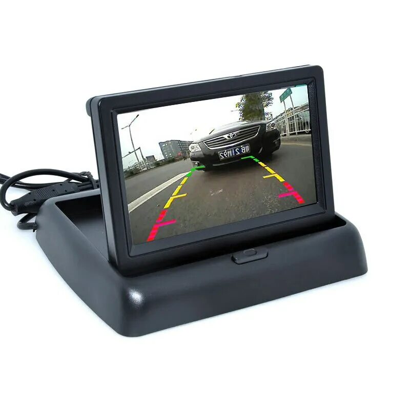 Задняя камера для автомобиля с монитором. Car 4.3\' TFT LCD Color Rearview Monitor. Car Rearview Camera TFT Monitor. Автомобильный монитор TFT-LCD 4.3" раскладной ZD-430.