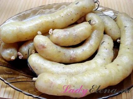 Картофельная колбаса в кишке со шкварками