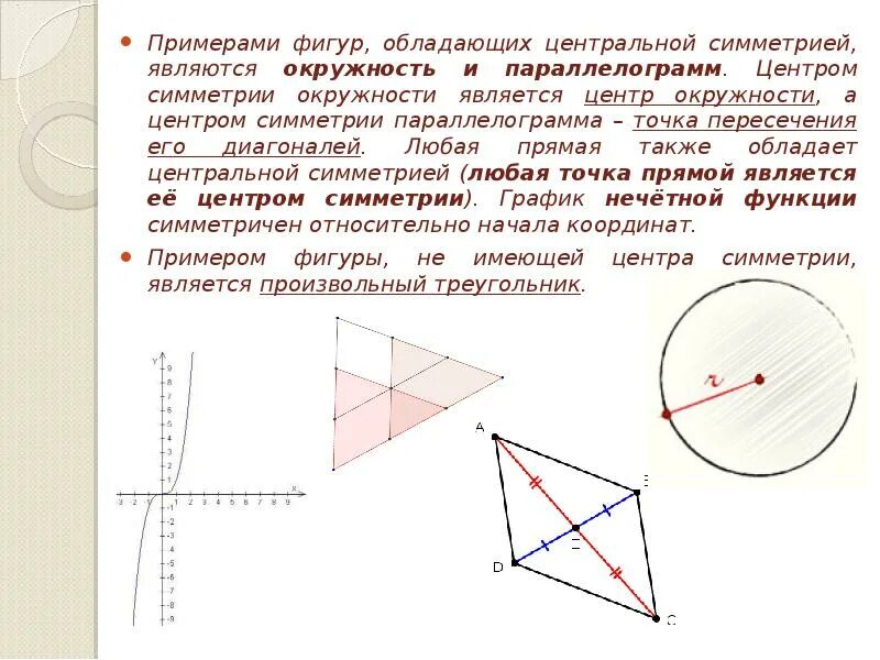 Прямая проходящая через центр симметрии. Центральная симметрия примеры. центрально симметричные фигуры примеры. центральная симметрия окружности. фигуры с центральной симметрией.