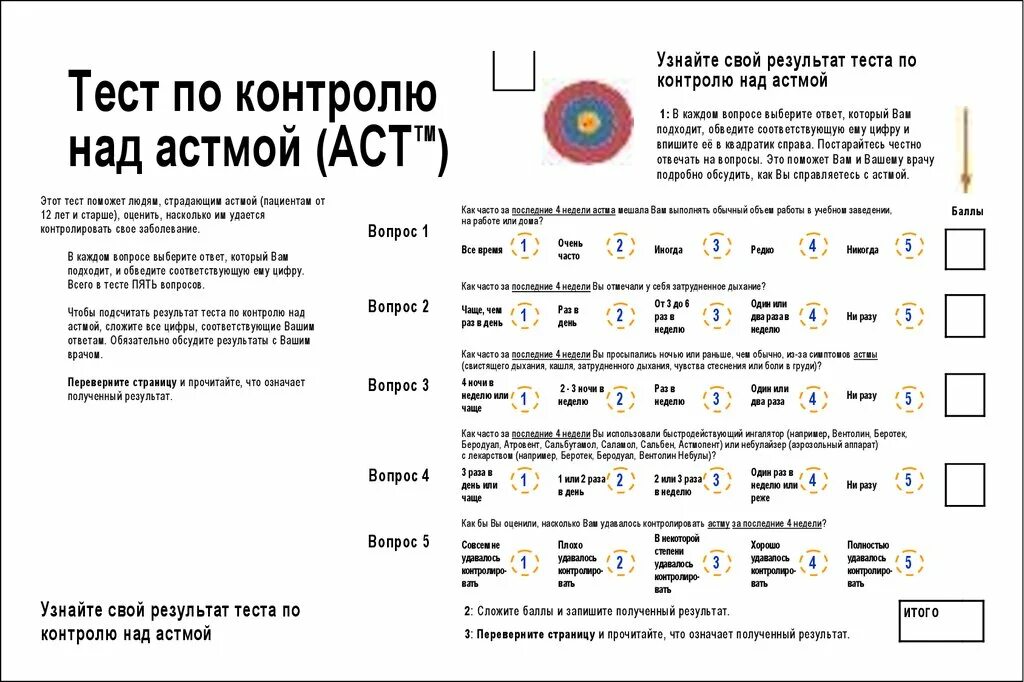 Тест контроль 11. ACQ-5 тест при бронхиальной астме. ACQ тест бронхиальная астма. Опросник ACQ 5 бронхиальная астма. Тест по контролю над астмой ACQ-5.