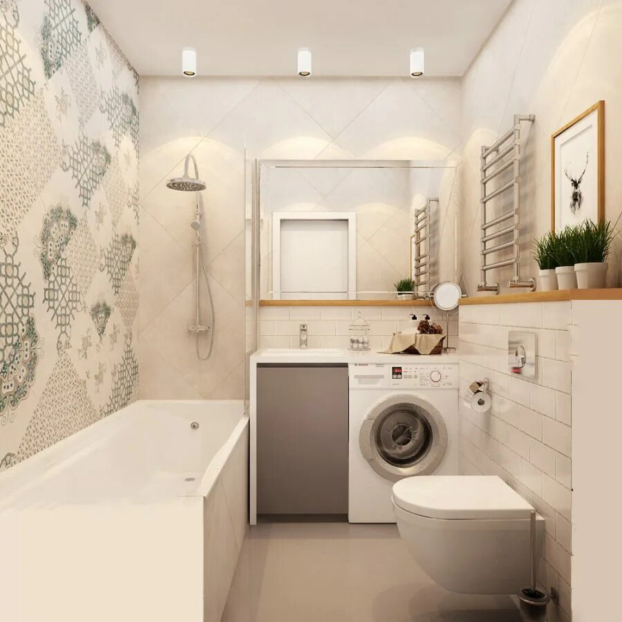 Современная ванная комната. 5. Стильная ванная комната. Интерьер ванны 3 кв. 5.