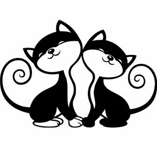2 кошки рисунки