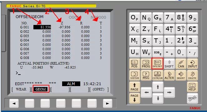 Дисплей номер инструмента ЧПУ Fanuc. Кнопка Offset ЧПУ Fanuc. Симулятор станка с ЧПУ Haas фрезерного. Таблица инструментов на фрезерном станке с ЧПУ Fanuc. Фанук привязка