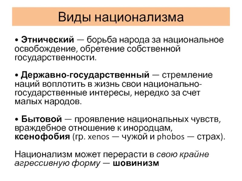 На конкретных примерах проиллюстрируйте проявления национализма ТИПЫ НАЦИОНАЛИЗМА Выполнил: с. гр. ГРВ-07