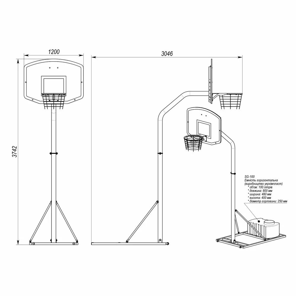 Чертежи баскетбольной стойки. Ипкс-128-500мв. Стойка баскетбольная размер 1800х1000х3754 мм. Чертежи баскетбольной стойки. Баскетбольная стойка вынос 225.
