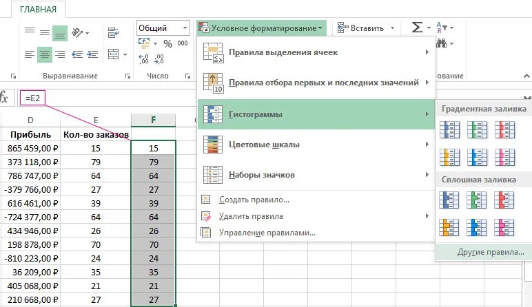 Установите условное форматирование. Установите условное форматирование