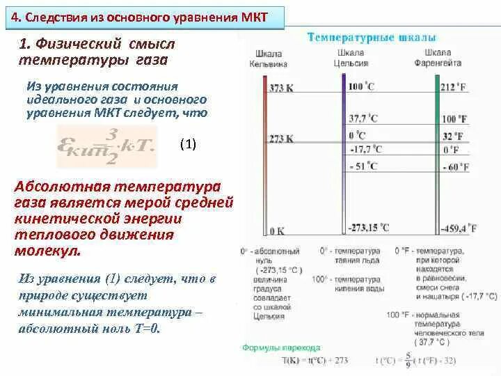 Основное уравнение молекулярно-кинетической теории для температуры. Основное уравнение МКТ И его следствия. Температура, основное уравнение кинетической теории. Основное уравнение МКТ И следствия из него.