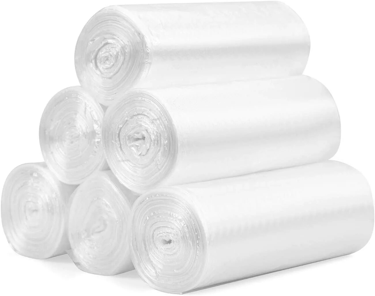 White roll. Garbage Bags in Rolls.