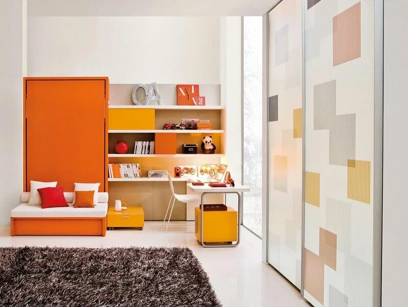 Спальня трансформер детская Clei. Оранжевая детская комната. Оранжевая комната для детей. Оранжевый в интерьере. Детская мебель в квартире