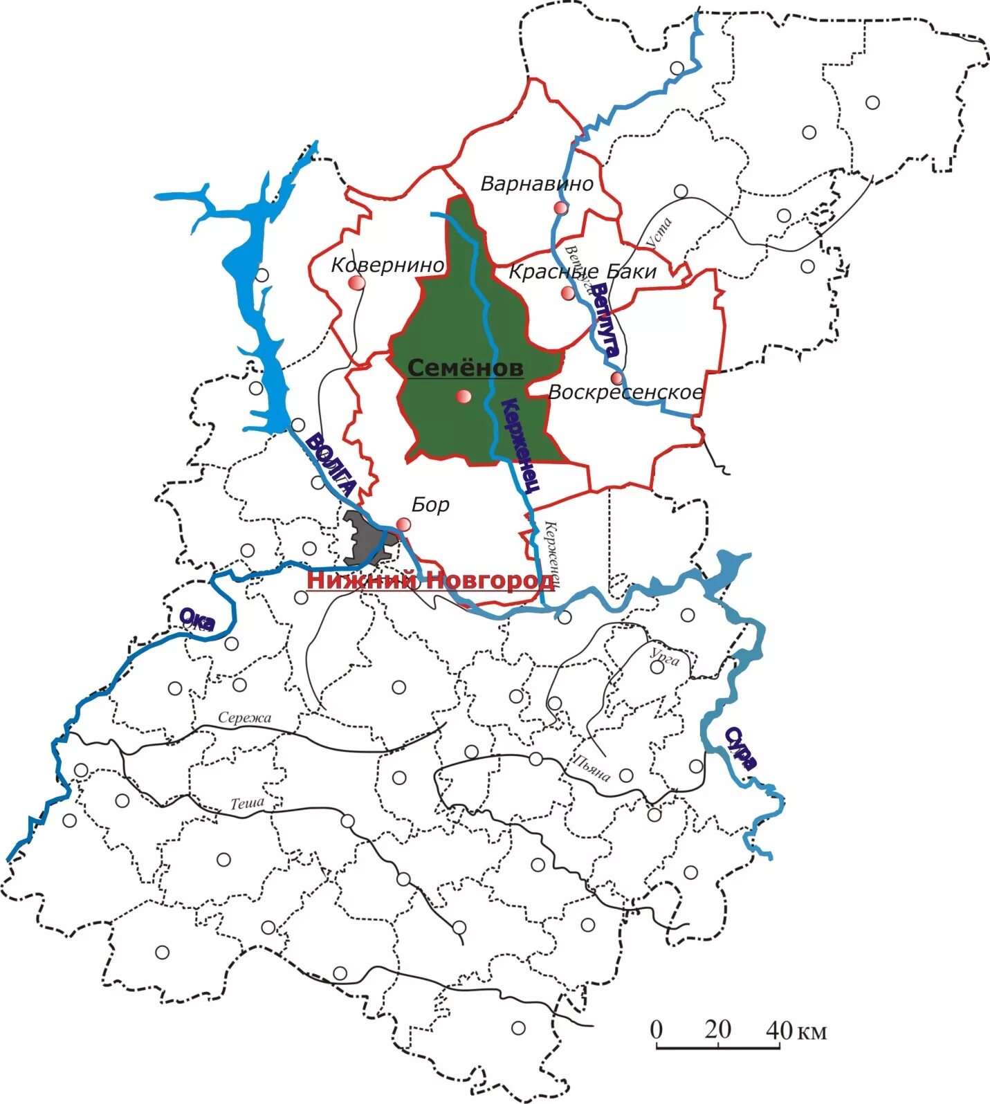 Карта Семеновского района Нижегородской области. Схема рек Нижегородской области. Географическое положение Нижегородской области карта. Нижегородская область положение на карте.