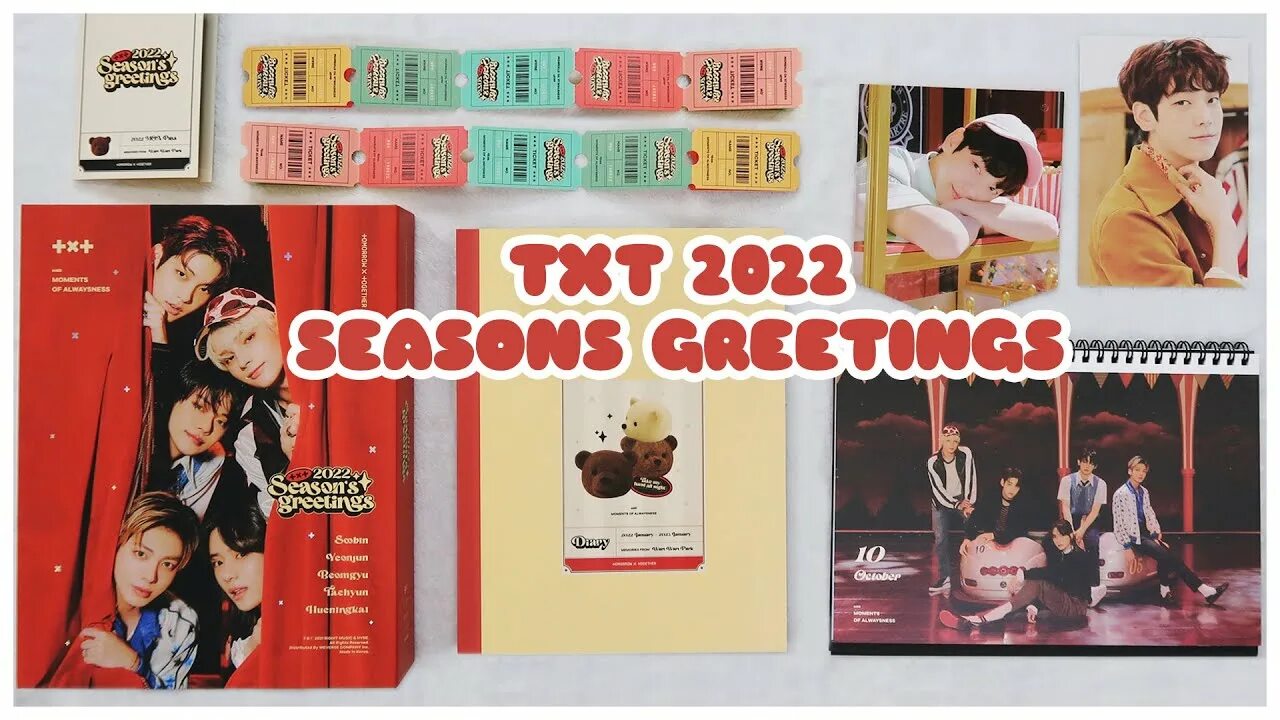 Txt 2022. Карточки тхт Seasons Greetings.