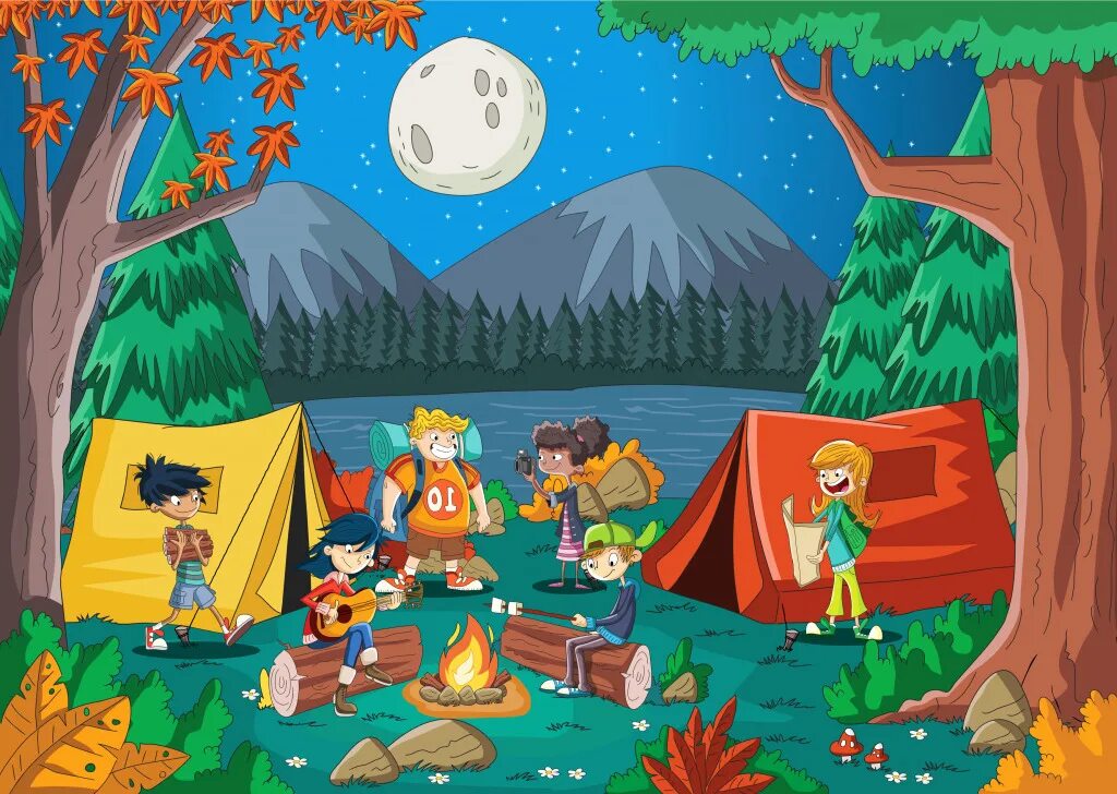 He is at camp. Camping Holidays для детей. Campsite картинка для детей. Go Camping картинки для детей. Camp мультяшные.