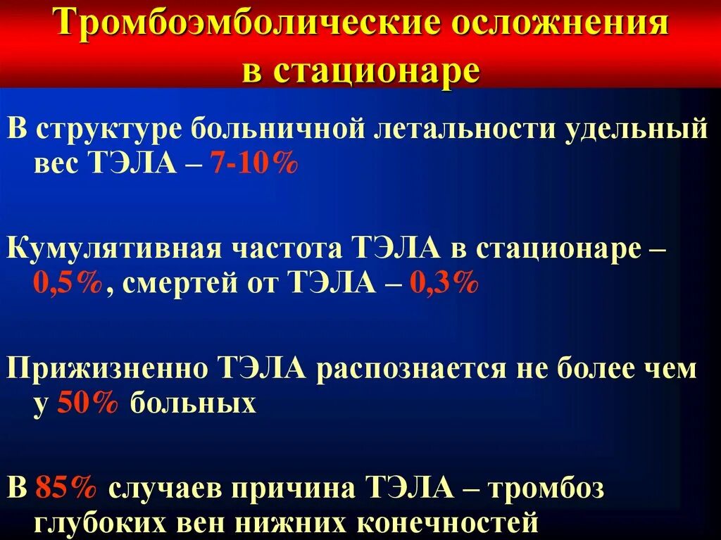 Профилактика тромбоэмболия осложнений. Профилактика тромбоэмболии в стационаре. Тэла летальность. Тромбоэмболические осложнения. Лечение тромбоэмболических осложнений