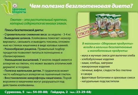 Меню без глютена и сахара