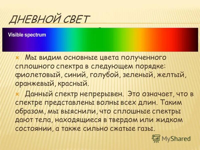 Непрерывные спектры дают тела находящиеся только