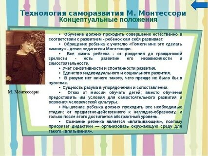 М монтессори педагогические идеи